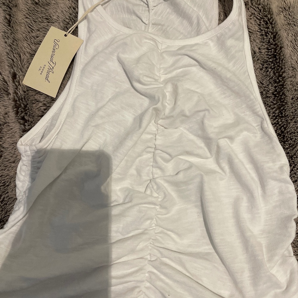white scrunched shirt